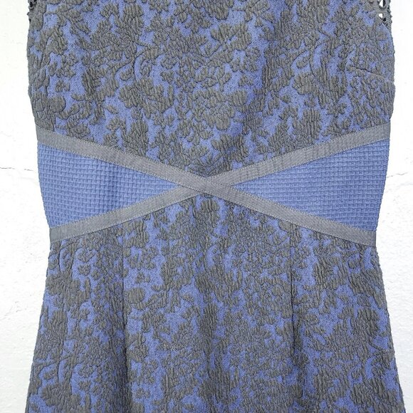 Moulinette Soeurs Larkin Dress 4 Sleeveless Black Lace Navy Sequin Anthropologie - Picture 3 of 15